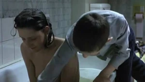 Older sister and younger brother naked in the bathroom - img #3
