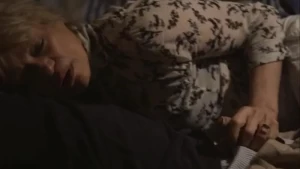 Old mother jerking son's dick in the bedroom | Handjob scene in movie - img #6
