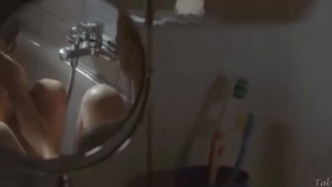 Mother takes bath with her son and masturbates her clit with his hand - img #6