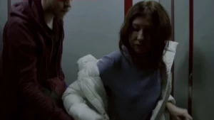 Young student stuck in an elevator with hot his friend's mother - img #6