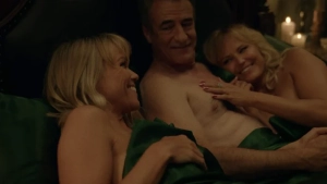 Malin Akerman Brittany Snow nude breasts lesbian sex scene screenshot The Hunting Wives S01 2025 HD - img #5