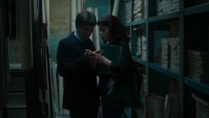 Romina Ricci and Renato Quattordio in passionate intimate scene from Bandit Love Amor Bandido 2021, luxurious mansion bedroom, sensual and tense erotic thriller atmosphere. - img #7