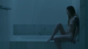 Misha Cross full nude breasts and explicit period sex scene with vampire in Can Vampires Smell My Period 2016, intimate bedroom lighting, raw erotic atmosphere. - img #1