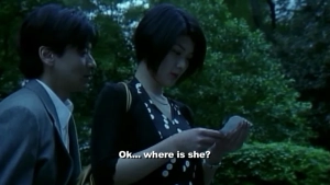 Hotaru Hazuki as a ghost-seeing escort in atmospheric scene from Sixth Sense Hooker 2001, Tokyo setting, mysterious and sensual Japanese pink film style. - img #6