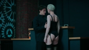 Darya Moroz in intimate scene from Zhit zhizn S02, bold full frontal nudity with dramatic lighting and close-up body pose.