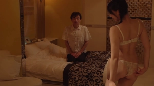 Hibiki Natsume hot scene in Love In The Diary Box (2026) — in lingerie, undressing Taishi Takemoto in a bedroom