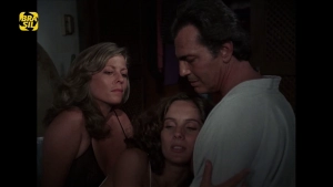 Monique Lafond in I (1987) — in lingerie with Nicole Puzzi and Tarcísio Meira