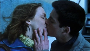 Sarah Pratt kissing Gilles Guillain, scene from Brief Crossing (2001)